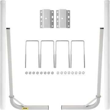 Paadihaagise reelingud, 60 tolli, terasest, PVC-katetega, 2 tk.