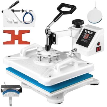 Kuumpress 30,5x38,1 cm 5 ühes 1250W valge pöörleva sublimatsiooniga masin