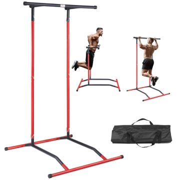 Jõutorni lõuatõmbeseim, 2 taset, must-punane, kandevõime 100 kg