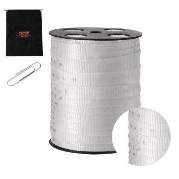 Polüester pingutuslint, 3/4 tolli x 265 jalga, valge, koormus 2500 naela