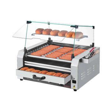 Hot dogide valmistaja, 2400 W, roostevabast terasest, rullide ja kuklisoojendajaga