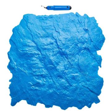 Betoonitekstuuri polüuretaanist tempelmatt, 18x18 tolli, sinine