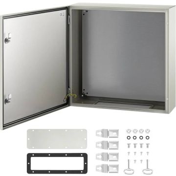 Стальная электромонтажная коробка NEMA 4X 60x60x20 см, степень защиты IP66, водонепроницаемая.