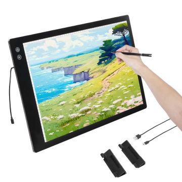 Valgustahvel A2 LED laetav must, 6 heledustasemega