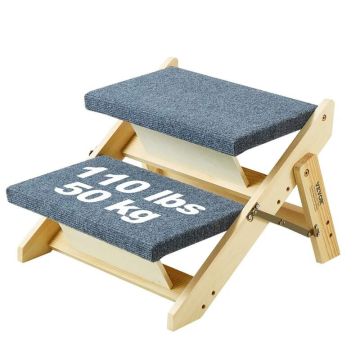 Puidust kokkupandav lemmikloomatrepp, 2 astet, 50 kg
