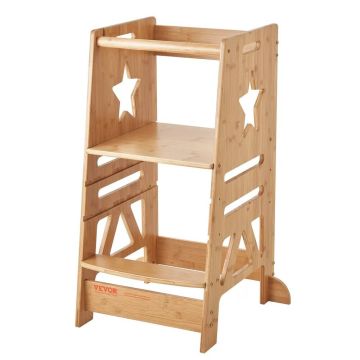 Bambusest laste torntool, 3 taset, reguleeritava kõrgusega, kuni 157 kg