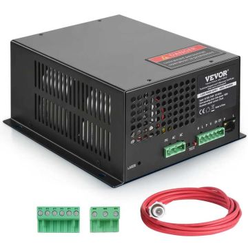 CO2 lasertoiteallikas 80W koos kaitse ja soojuse hajutamisega