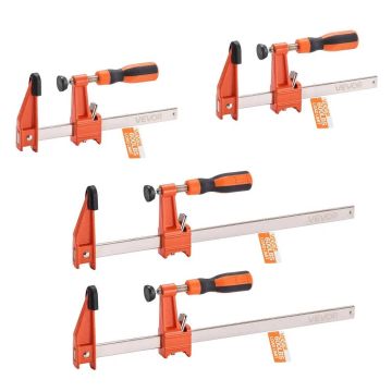 F-kujulised puidust ja metallist klambrid, malmist, 15–30 cm, 4 tk.