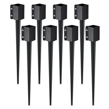 Aiaposti maavaiad, metallist, mustad, 36x4x4 tolli, 8 tk.
