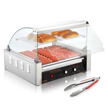 Elektriline 30-osaline hot dogide fritüür rullgrilliga, 2,2 kW