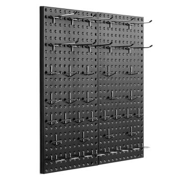 Metallist perforeeritud tahvel lisatarvikutega, 24x12", must