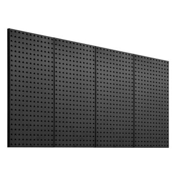 Metallist perforeeritud terasest tahvel 24x12", 4 tk, must, seinakorraldaja