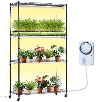 Metallist lillealus 180W kasvulambiga, 4 tasandit, 89x31x145 cm