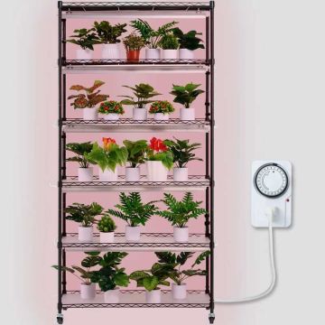 Taimekasvatusalus 6 riiuliga, 150W lamp, metall, 89x31x180 cm