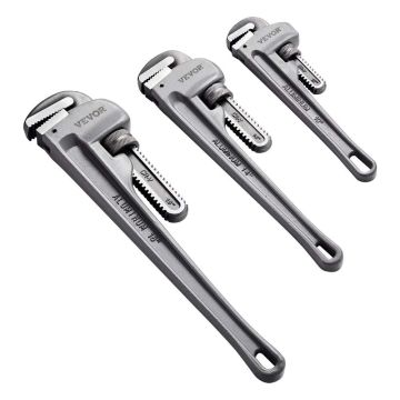 3-osaline toruvõtmete komplekt, 10", 14", 18", alumiinium, reguleeritavad toruvõtmed