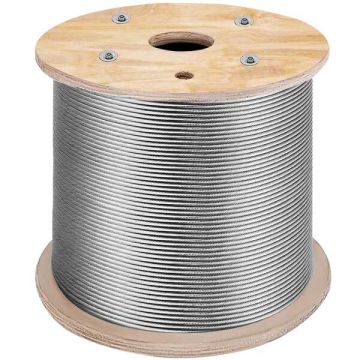 Roostevabast terasest tekiköis 3/16" x 1000 jalga, T316 merekvaliteediga, 1x19 kiududega