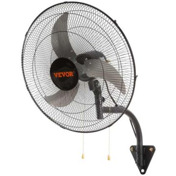 Seinale kinnitatav võnkuv ventilaator, 19 tolli, 3 kiirust, must