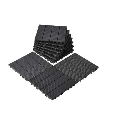Пластиковые плитки для патио с замковым соединением, 12"x12", темно-серые, 10 шт.