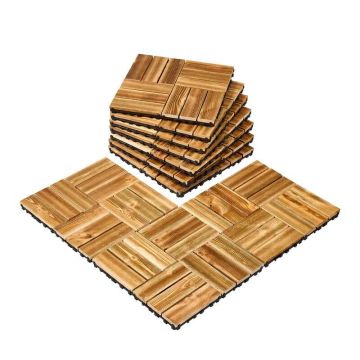 Деревянные плитки для патио, соединяющиеся между собой, 12"x12", упаковка из 10 штук.
