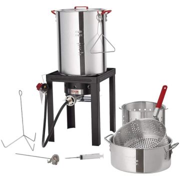 Propaangaasikatel kalkuni fritüüri ja mereandide grilliga, 30+10 L, 54 000 BTU