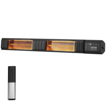 Infrapuna-elektrikütteseade 3000 W, IP65, süsinikkiust, seinale kinnitatav, puldi ja taimeriga