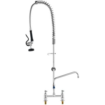 Äriklassi tööpinnale paigaldatav segisti eelpesupihustiga, messingist, 111 cm kõrge, 30 cm tilaga