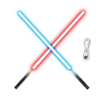 Helendavad laetavad mängumõõgad (2 tk), 12 RGB värvi, helirežiimid