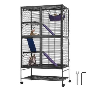 Металлическая клетка для мелких животных, 164 см, 4 яруса, с поддоном и 3 пандусами.