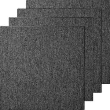 Korduvkasutatavad ruudukujulised vaibaplaadid 20x20", tumehall, polsterdusega, 20 tk.