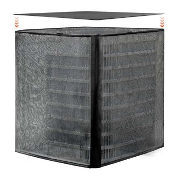 Kahekihiline must polüester kliimaseadme kate 914x914x1010 mm