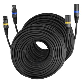 XLR-кабель 30,48 м, 2 шт., экранированный, позолоченные штекеры.