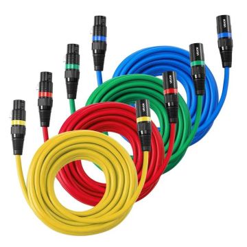 4 экранированных XLR-кабеля длиной 7,62 м с позолоченными штекерами, для микрофонного и сценического оборудования.