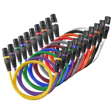 XLR-кабели 1 м, 10 шт., экранированные, позолоченные, балансные.