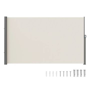 Sissetõmmatav külgmine varikatus 195 cm x 295 cm, veekindel beež terrassikattega
