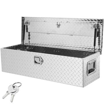 Алюминиевый ящик для инструментов для кузова грузовика, 99x33x25 см, серебристый.