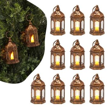 12 pronksist LED-seinavalgustit klaasiga, dekoratiivküünlad