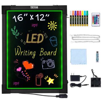 LED-kirjutustahvel valgustusega, 40x30 cm, kustutatav