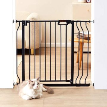 Детские и собачьи ворота, 29,5-37 дюймов, черные, с монтажным комплектом.