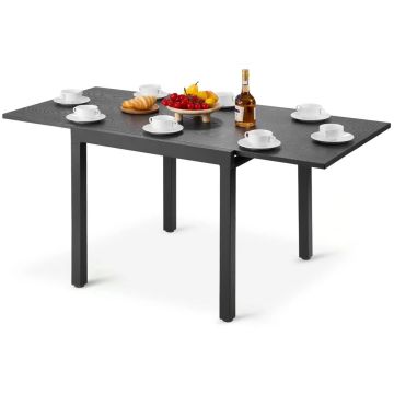 Pikendatav õuesöögilaud, 80-160 cm, alumiinium, tumehall