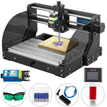 CNC 3018 pro 3-teljeline CNC-frees- ja lasergraveerija, 300 × 180 × 45 mm, 500 mW, GRBL