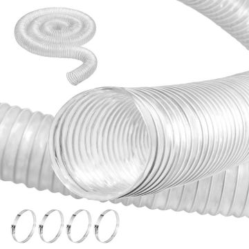 Tolmuimemisvoolik 2,5 tolli x 10 jalga, paksendatud PVC-st, traatspiraaliga, klambrid, tööpinkidele