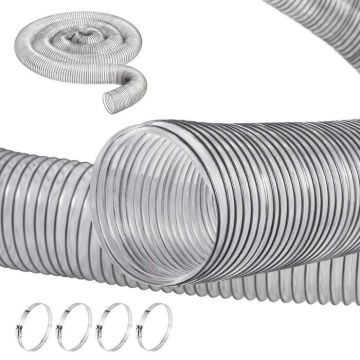 Tolmuimemisvoolik, 10,2 cm x 609,6 cm, PVC, läbipaistev, painduv
