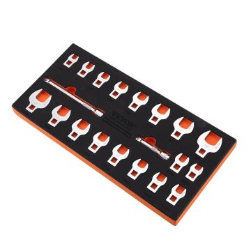 20-osaline varesjalgvõtmete komplekt, 3/8", SAE ja meetriline, EVA kohver
