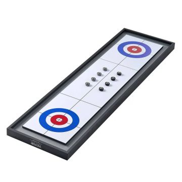 Kaasaskantav 45-tolline kahepoolne shuffleboardi ja curlingu lauamängukomplekt