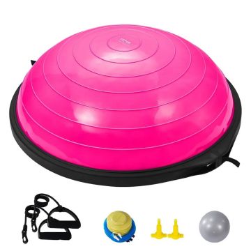 Poolpall-tasakaaluharjutuspall, 26", roosa, 1500 naela, treeningpall vastupanurihmade ja pumbaga