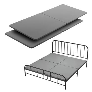 Деревянная доска для двуспальной кровати размера King Size с обивкой из ткани Oxford 200D, серая, толщина 38 мм, 4 части.