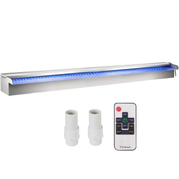 Roostevabast terasest dekoratiivne juga-purskkaev LED-valgusega, 99,4x11,5x7,5 cm