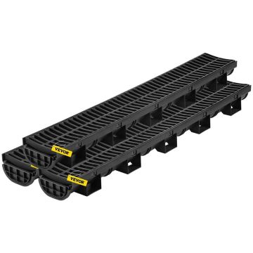 Kaeviku drenaažisüsteem plastmassist restiga, 145x79 mm, HDPE, must, 3 tk.