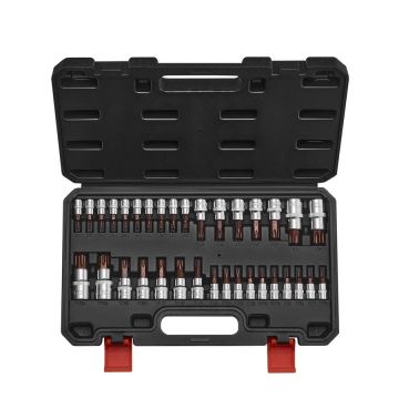 Torx-otsikute komplekt, 34-osaline, S2 ja cr-v teras, T6-T70, koos kohvriga