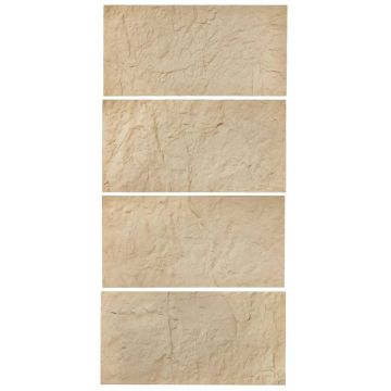 3D-seinapaneelid, 4 tk, PU kiviimitatsioon, kollane, 48x24 tolli.